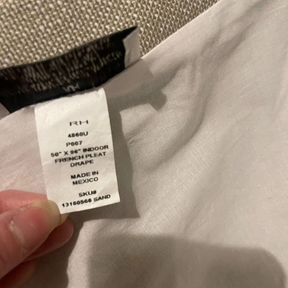 Restoration Hardware Perennial Texture French Pleated Draperies- 96” length